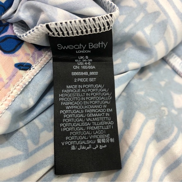 Sweaty Betty Cycling Short Sleeve Jersey Blue Floral Grid Print ~ Sizes: Various - Picture 13 of 15